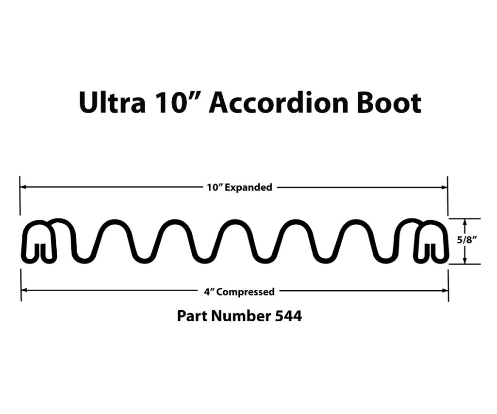 Ultra wide 544 accordion boot profile with measurements
