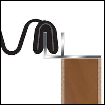 Using F profile extrusion to create a mounting flange for accordion boot