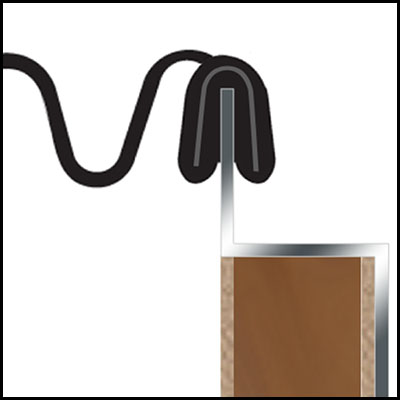 Illustration showing how to use Z shaped extrusion to facilitate attaching an accordion boot for pass-through